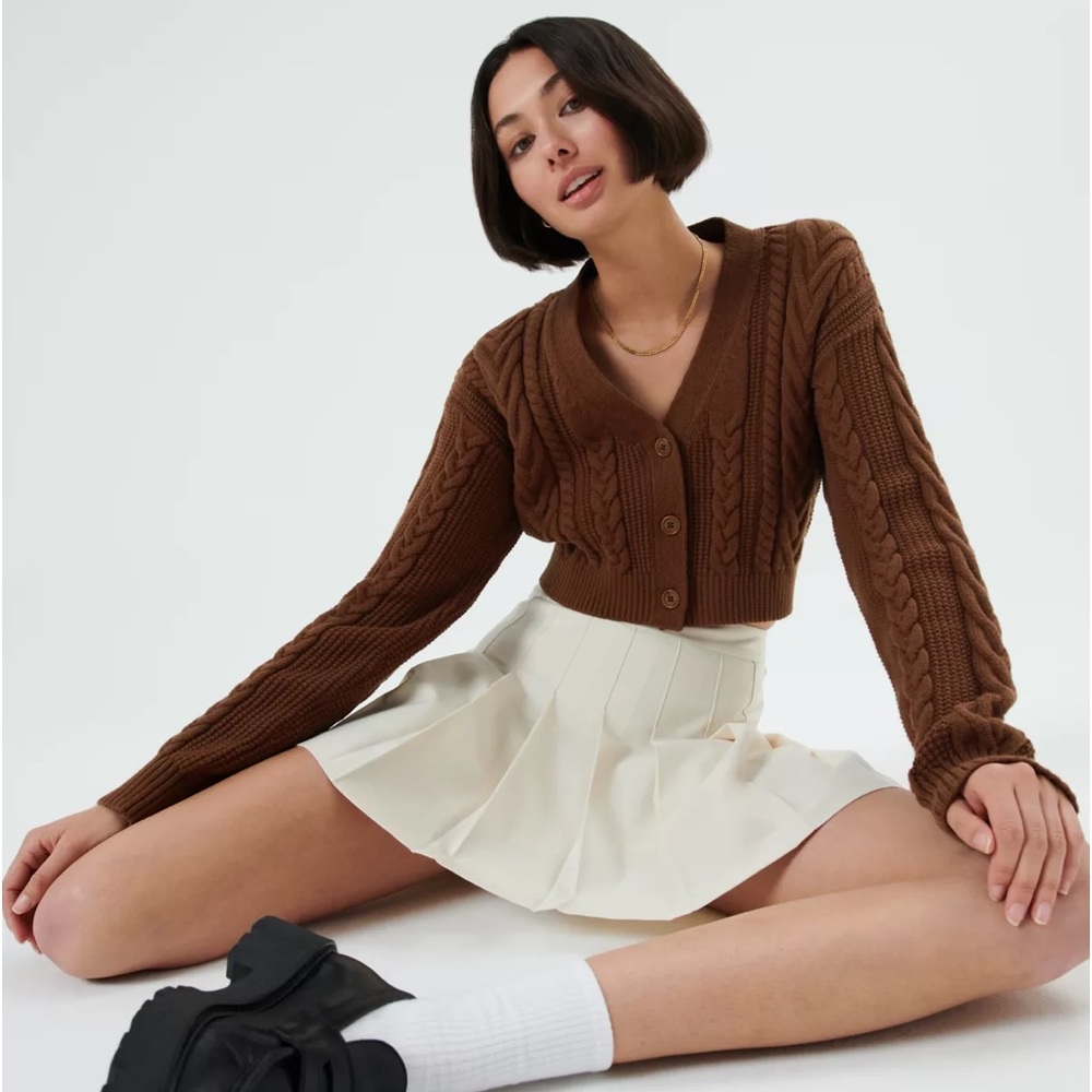 Aritzia sunday best cooper cardigan epicurean brown